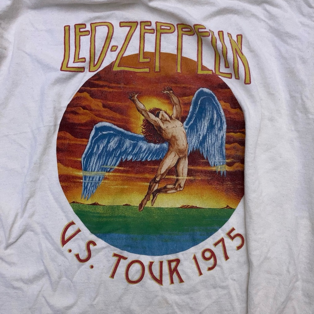 Vintage Style Led Zeppelin U.S. Tour 1975 Men's Concert T-Shirt Size L.